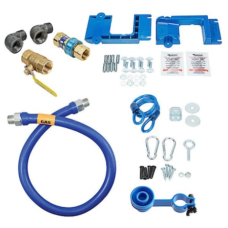 1675KIT36PS Deluxe SnapFast 36in Gas Connector Kit With Safety-Set - 3/4in Diameter